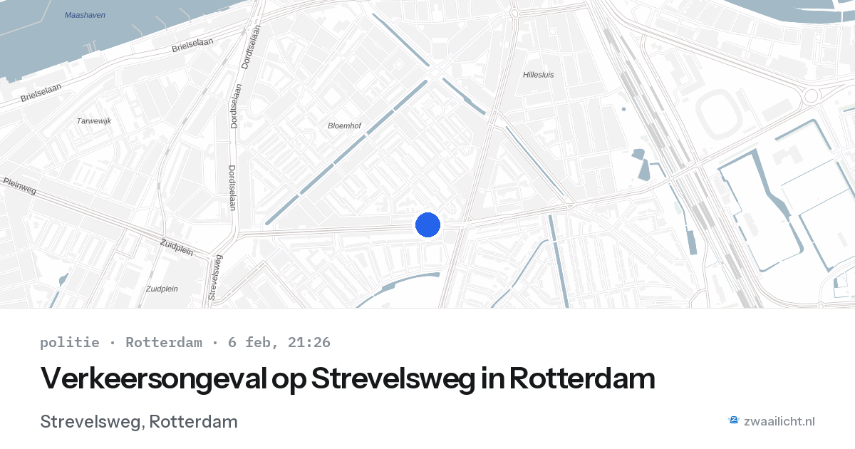 Verkeersongeval op Strevelsweg in Rotterdam — 6 feb 2026