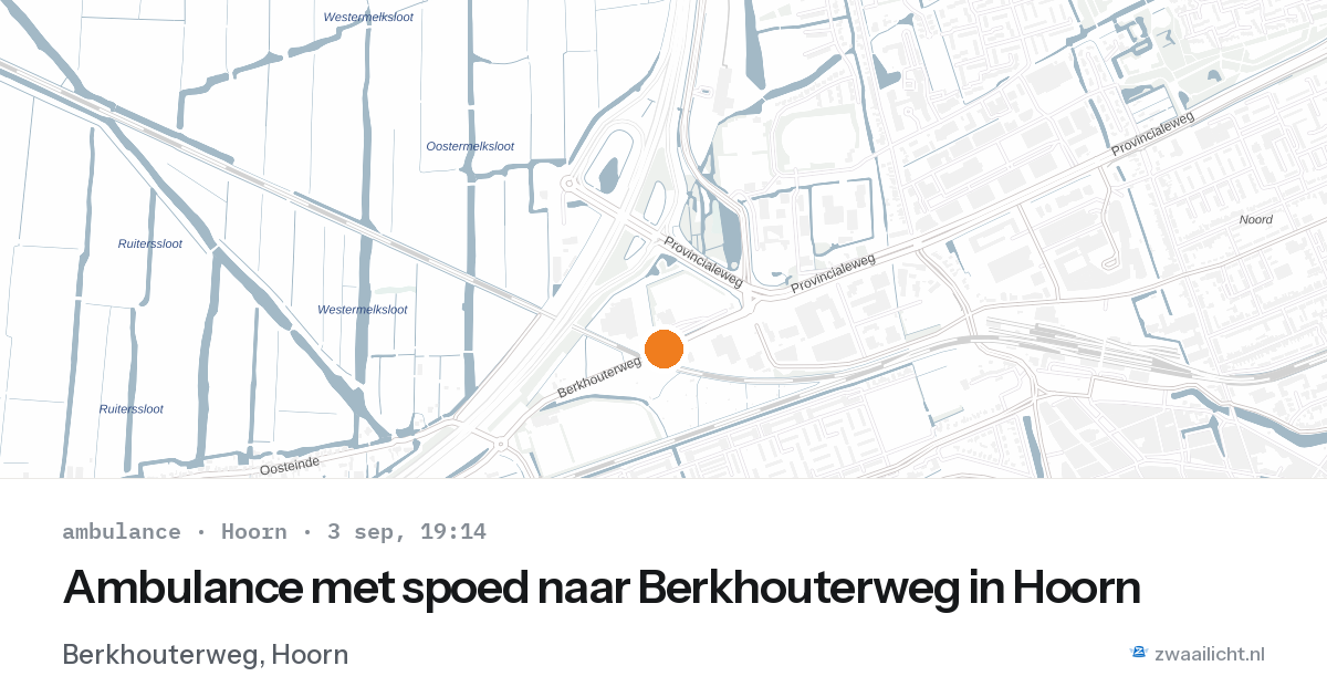 Ambulance met spoed naar Berkhouterweg in Hoorn — 3 sep 2026