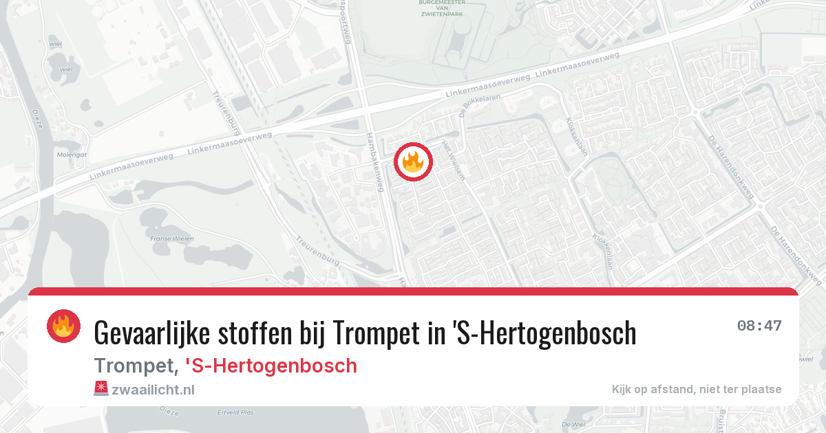 Gevaarlijke stoffen bij Trompet in 'S-Hertogenbosch — 10 jul 2026