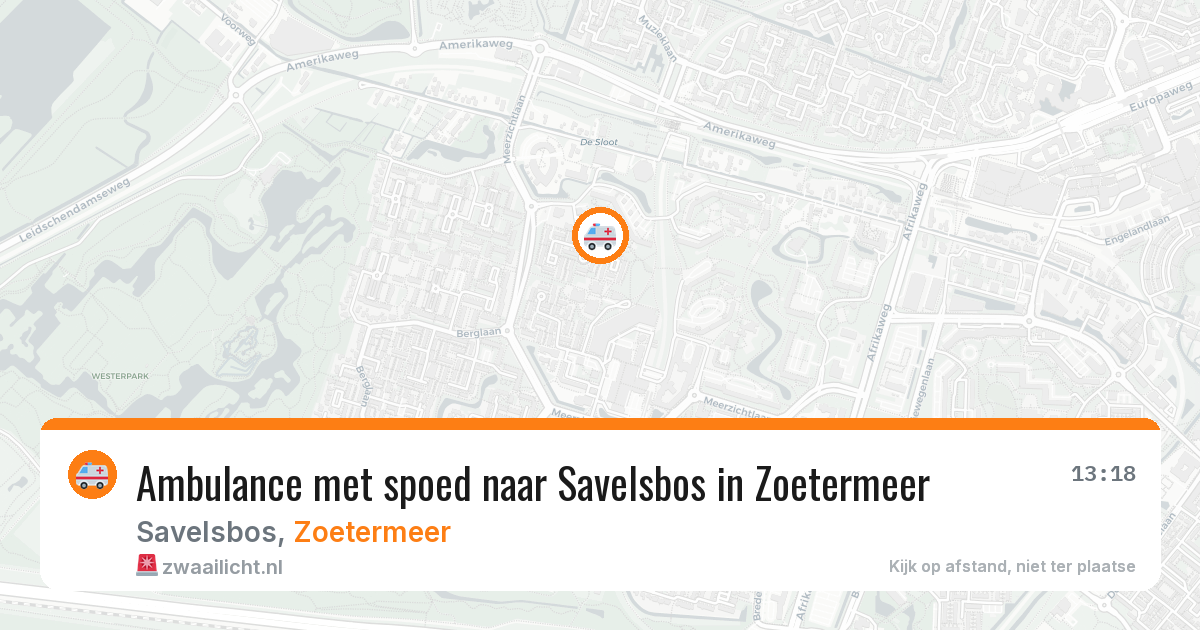 Ambulance met spoed naar Savelsbos in Zoetermeer — 14 aug 2026