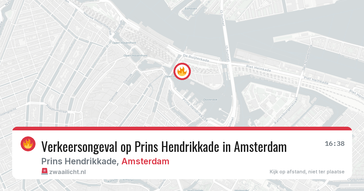 Verkeersongeval op Prins Hendrikkade in Amsterdam — 10 aug 2026