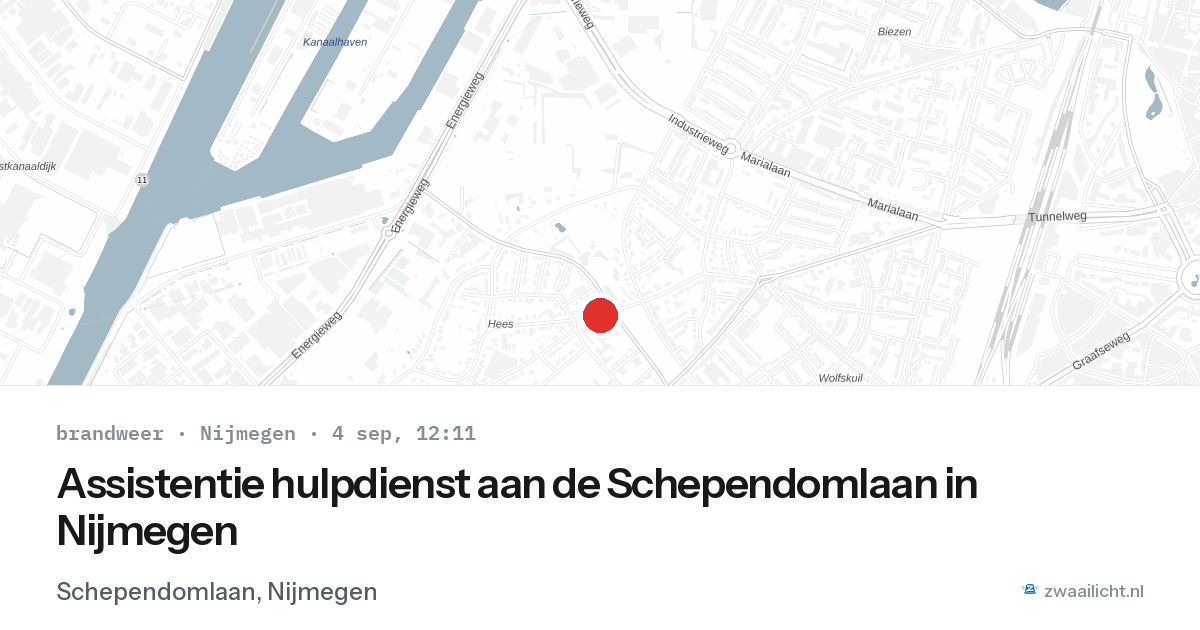 Assistentie hulpdienst aan de Schependomlaan in Nijmegen — 4 sep 2026