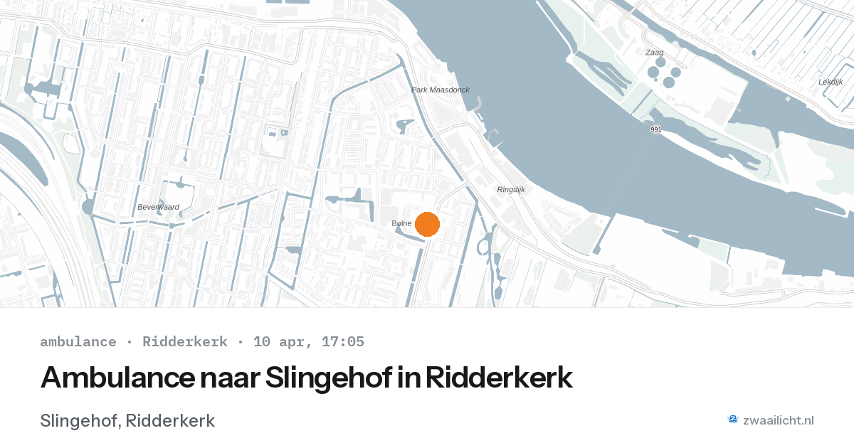 Ambulance naar Slingehof in Ridderkerk — 10 apr 2026