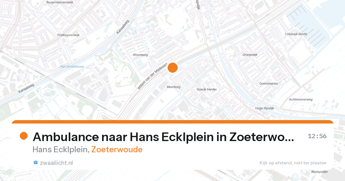 Ambulance naar Hans Ecklplein in Zoeterwoude — 23 aug 2026