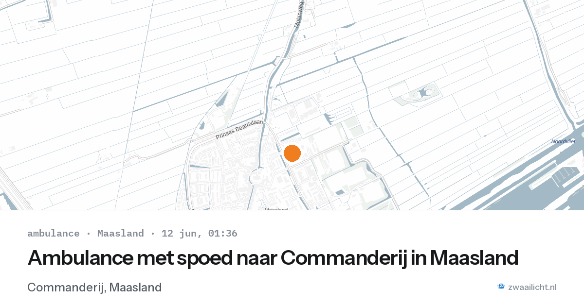 Ambulance met spoed naar Commanderij in Maasland — 11 jun 2026