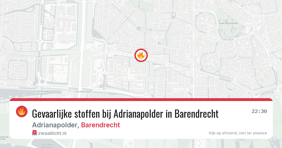 Gevaarlijke stoffen bij Adrianapolder in Barendrecht — 26 mrt 2026
