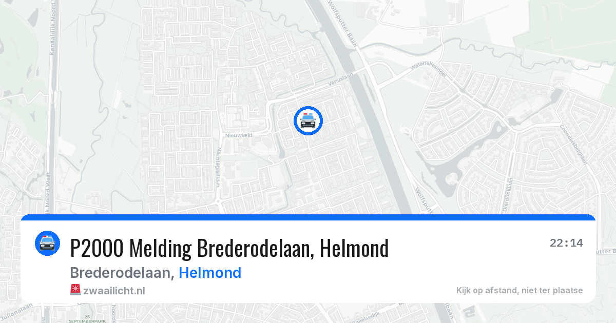 P2000 Melding Brederodelaan, Helmond — 14 mei 2026