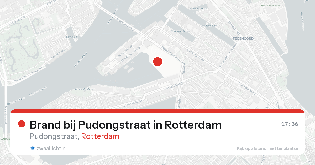 Brand bij Pudongstraat in Rotterdam — 20 aug 2026