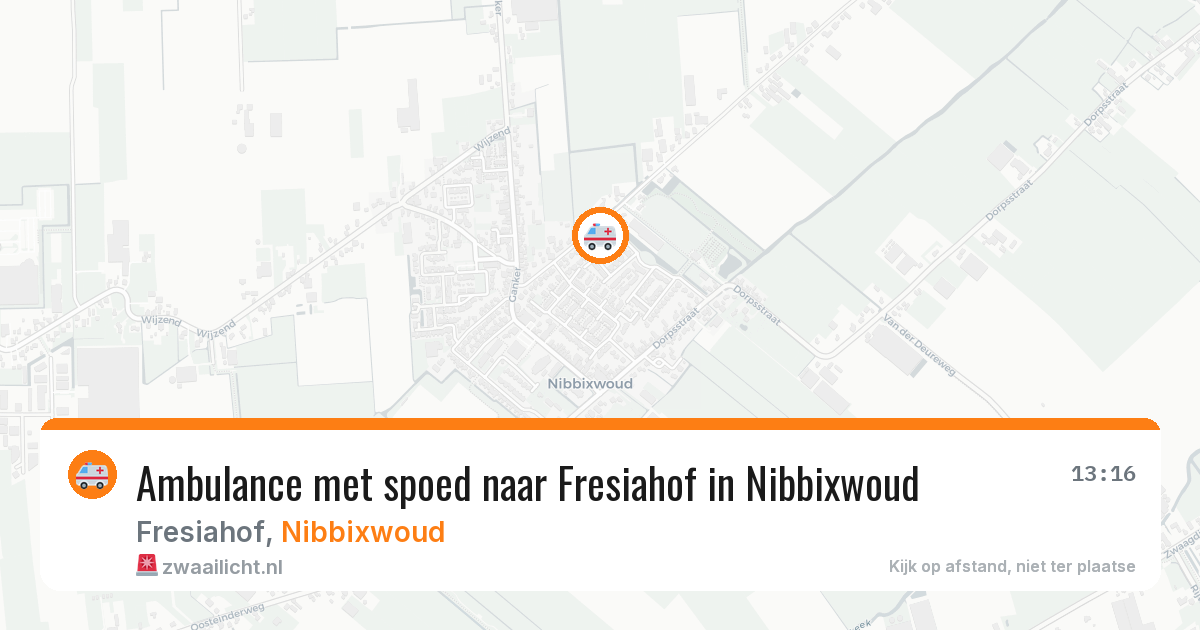 Ambulance met spoed naar Fresiahof in Nibbixwoud — 27 mei 2026