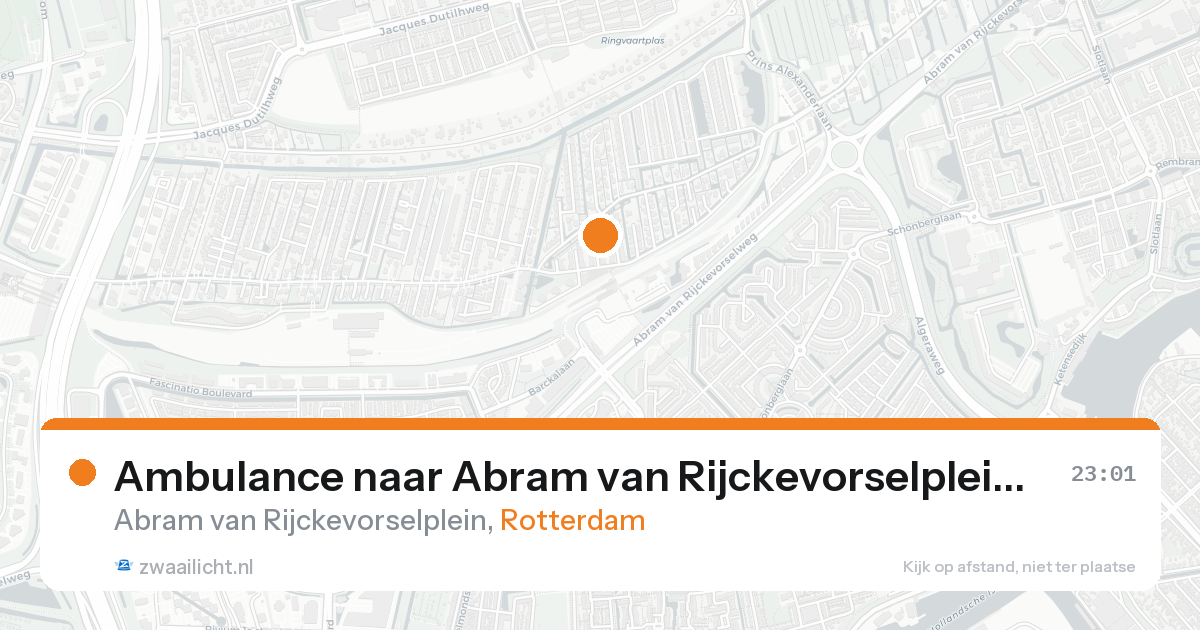Ambulance naar Abram van Rijckevorselplein in Rotterdam — 7 jun 2026