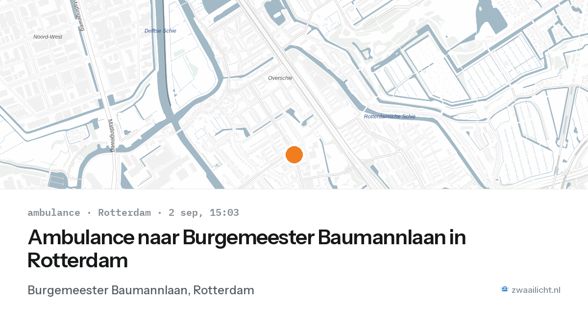 Ambulance naar Burgemeester Baumannlaan in Rotterdam — 2 sep 2026