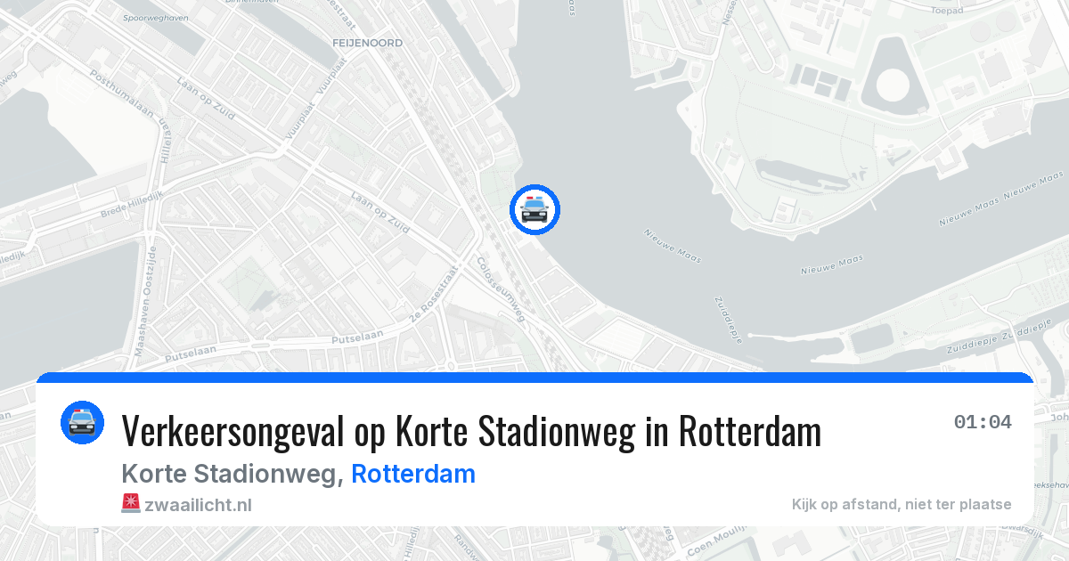 Verkeersongeval op Korte Stadionweg in Rotterdam — 14 aug 2026