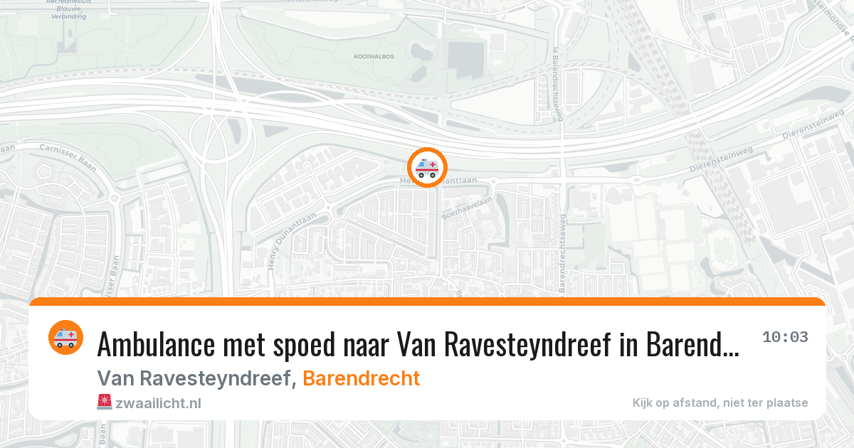 Ambulance met spoed naar Van Ravesteyndreef in Barendrecht — 21 mei 2026