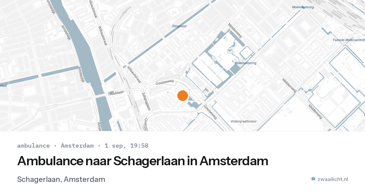 Ambulance naar Schagerlaan in Amsterdam — 1 sep 2026