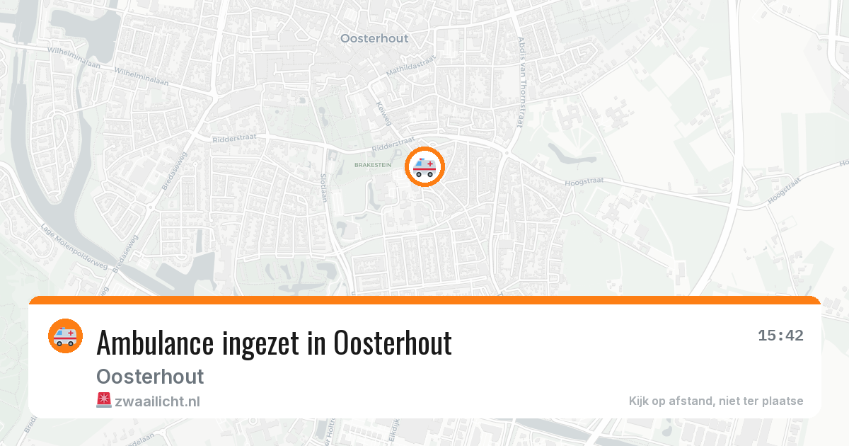 Ambulance ingezet in Oosterhout — 10 aug 2026