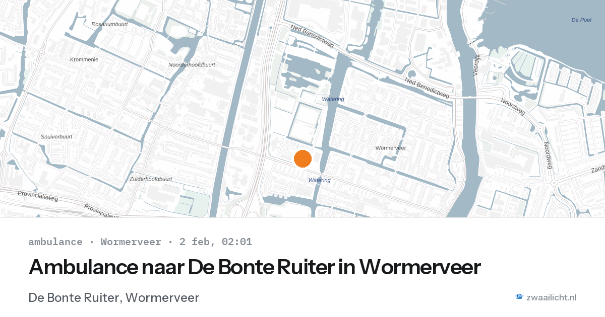 Ambulance naar De Bonte Ruiter in Wormerveer — 2 feb 2026