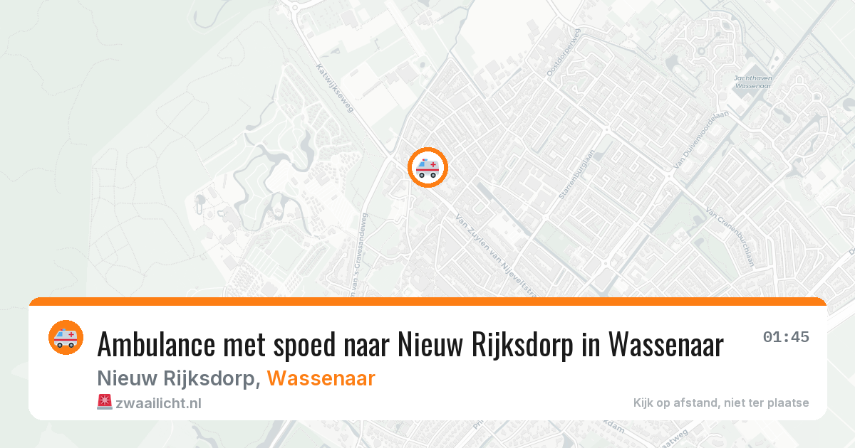 Ambulance met spoed naar Nieuw Rijksdorp in Wassenaar — 27 jul 2026
