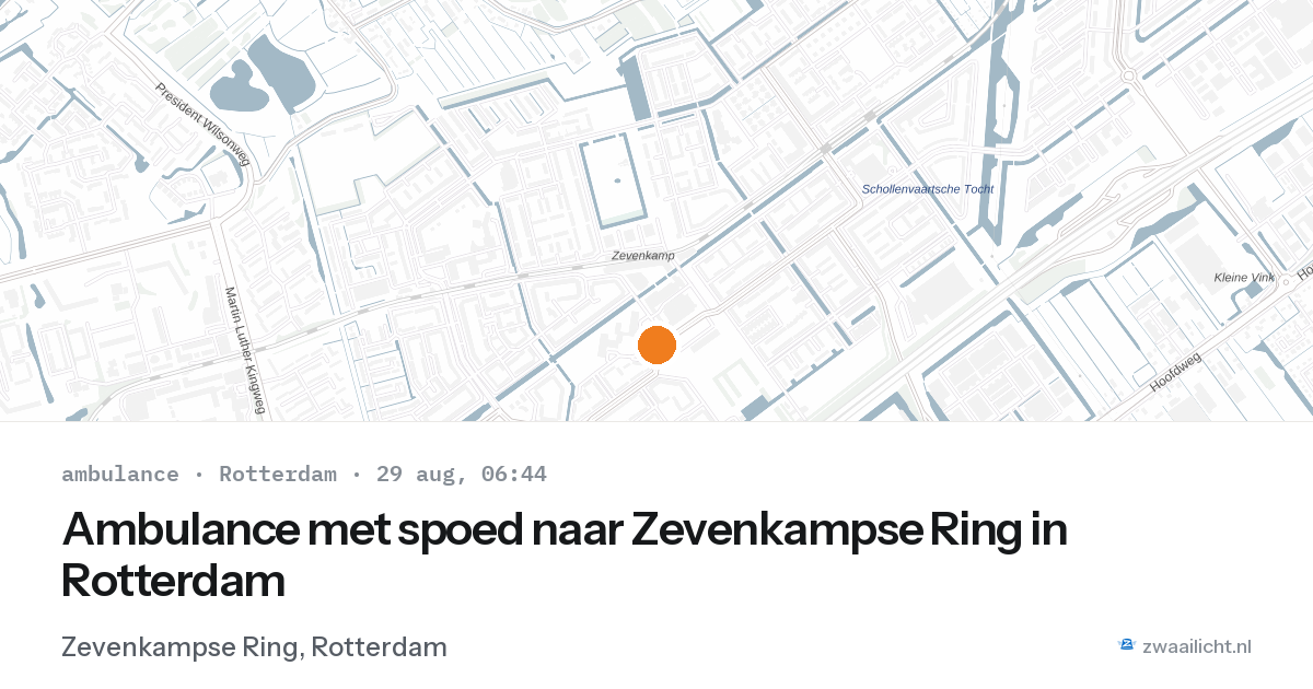 Ambulance met spoed naar Zevenkampse Ring in Rotterdam — 29 aug 2026