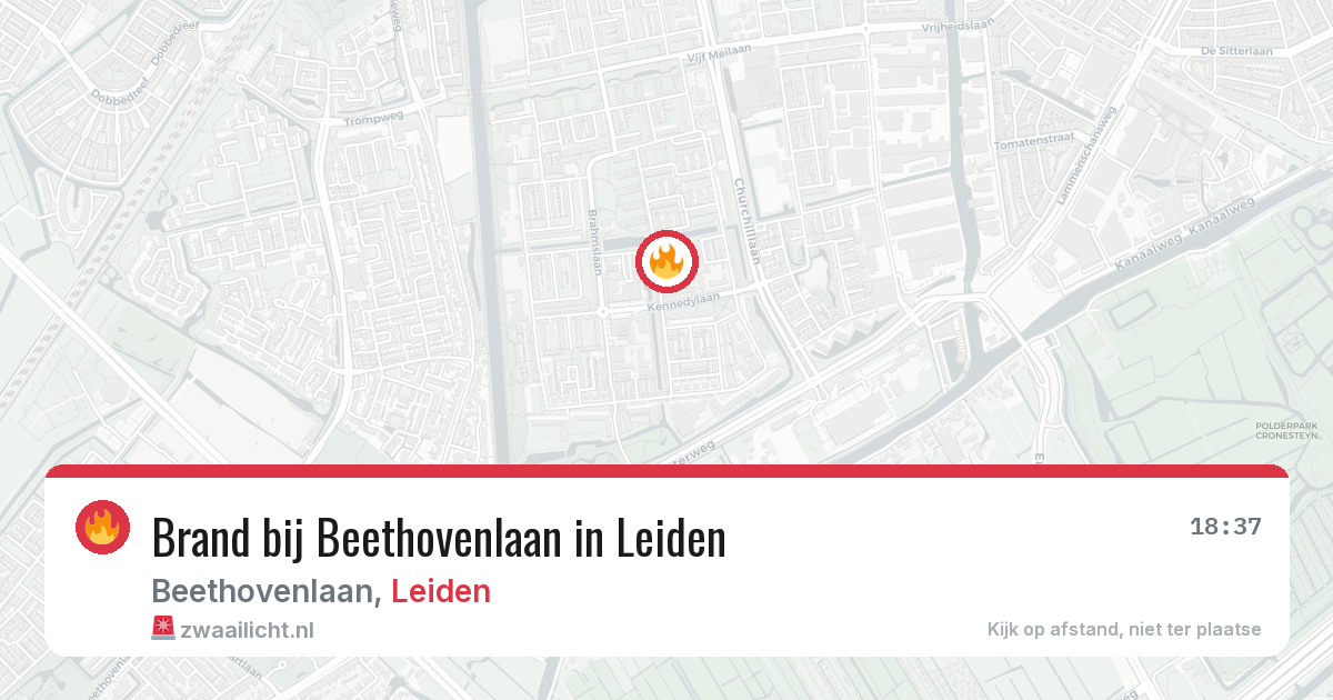 Brand bij Beethovenlaan in Leiden — 12 jun 2026
