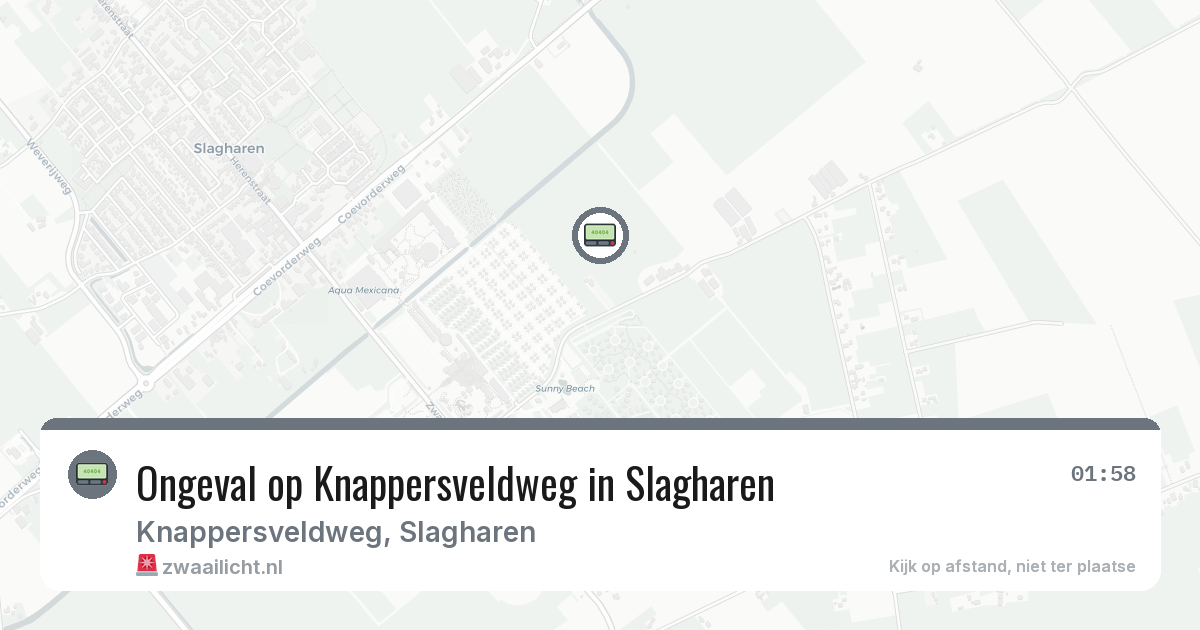 Ongeval op Knappersveldweg in Slagharen — 18 apr 2026