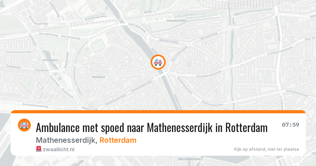 Ambulance met spoed naar Mathenesserdijk in Rotterdam — 25 mei 2026