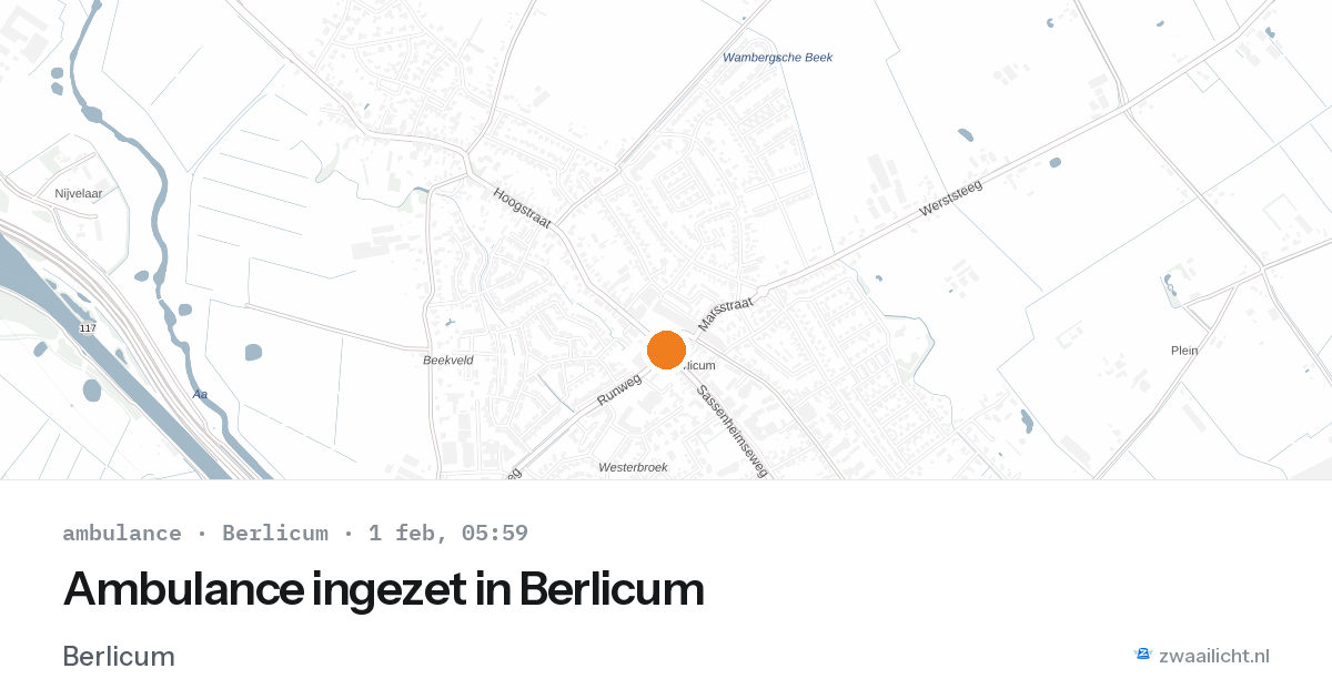 Ambulance ingezet in Berlicum — 1 feb 2026