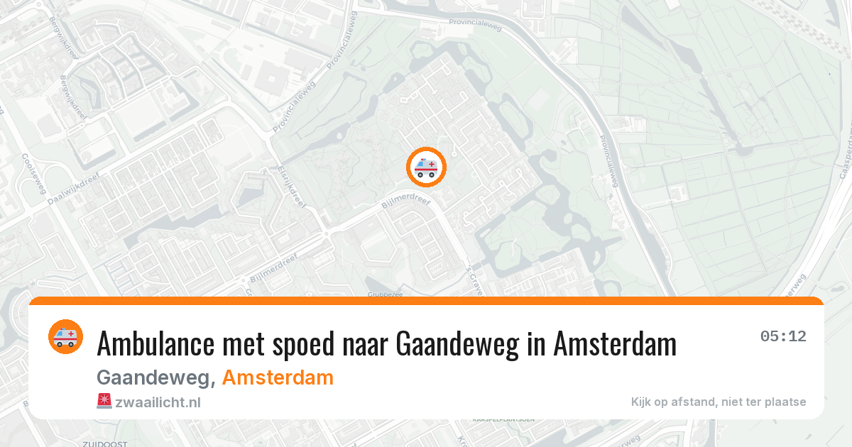 Ambulance met spoed naar Gaandeweg in Amsterdam — 15 aug 2026