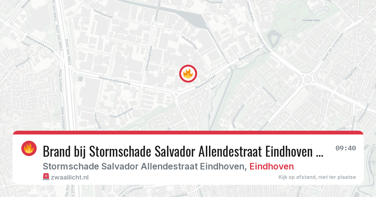 Brand bij Stormschade Salvador Allendestraat Eindhoven in Eindhoven — 28 jun 2026
