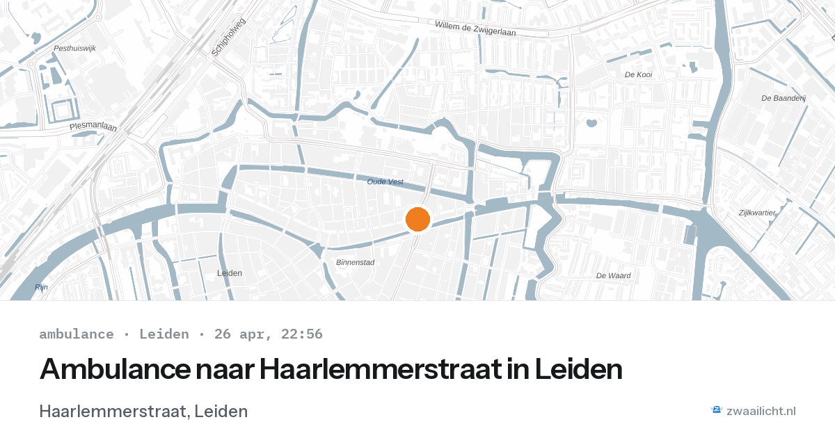 Ambulance naar Haarlemmerstraat in Leiden — 26 apr 2026