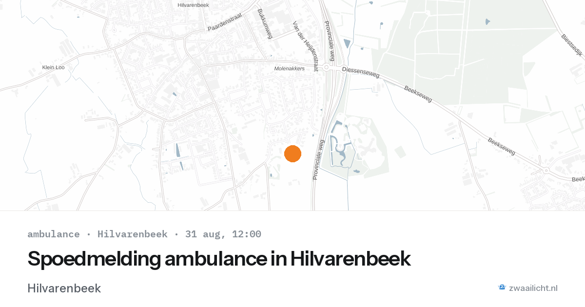 Spoedmelding ambulance in Hilvarenbeek — 31 aug 2026