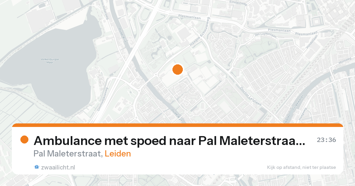 Ambulance met spoed naar Pal Maleterstraat in Leiden — 19 aug 2026