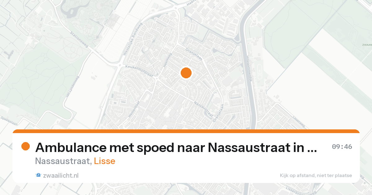 Ambulance met spoed naar Nassaustraat in Lisse — 21 aug 2026