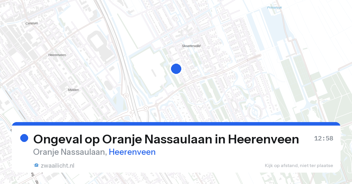 Ongeval op Oranje Nassaulaan in Heerenveen — 26 aug 2026