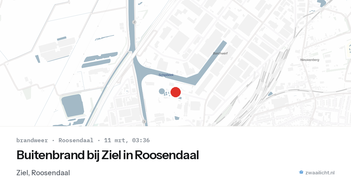 Buitenbrand bij Ziel in Roosendaal — 11 mrt 2026