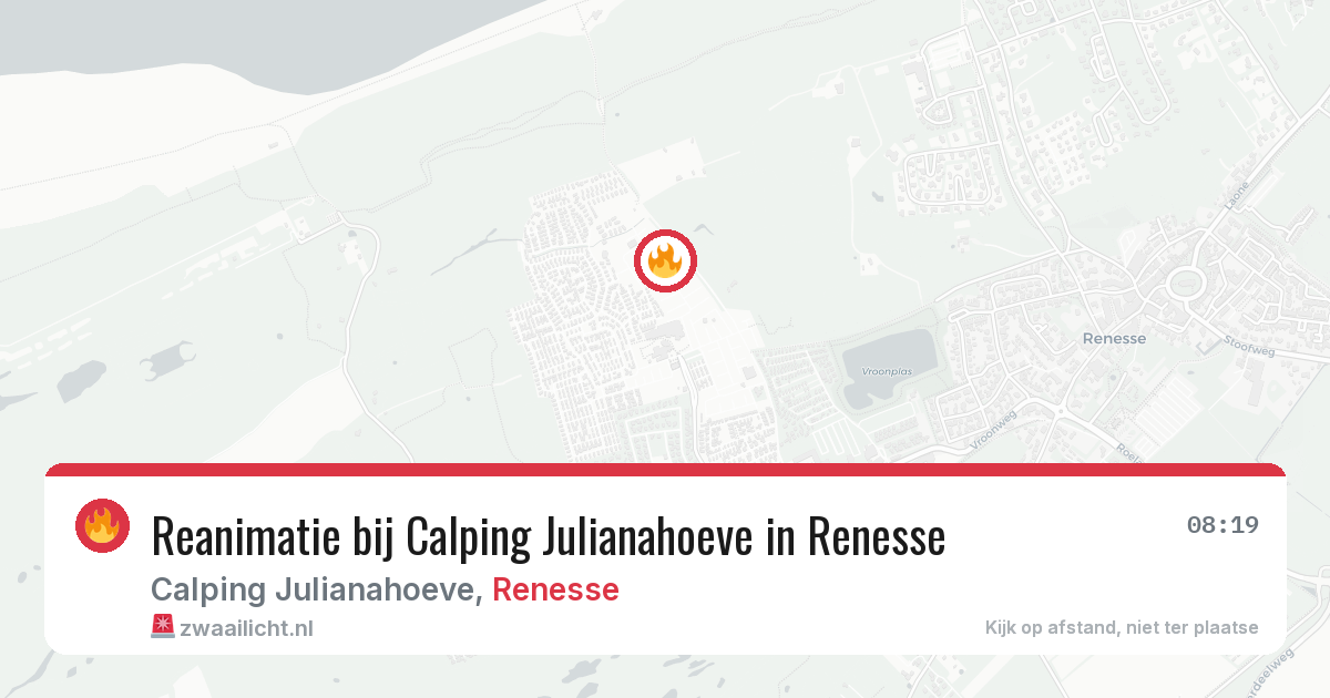 Reanimatie bij Calping Julianahoeve in Renesse — 1 jul 2026