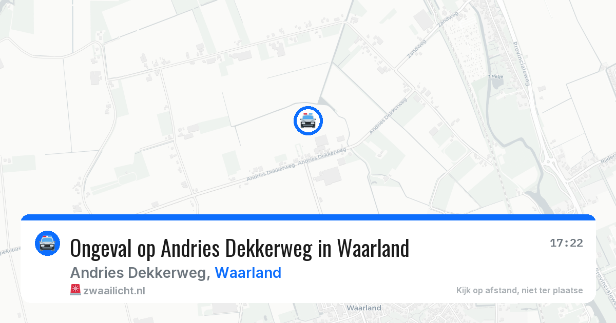 Ongeval op Andries Dekkerweg in Waarland — 14 mrt 2026