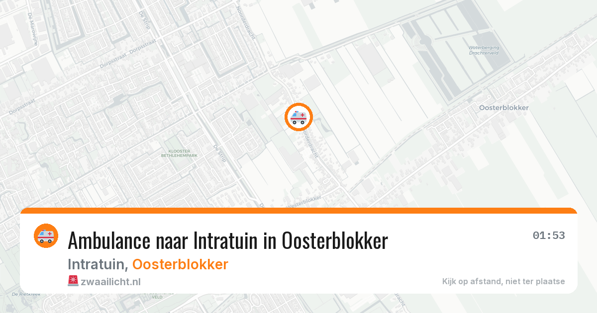 Ambulance naar Intratuin in Oosterblokker — 27 jun 2026