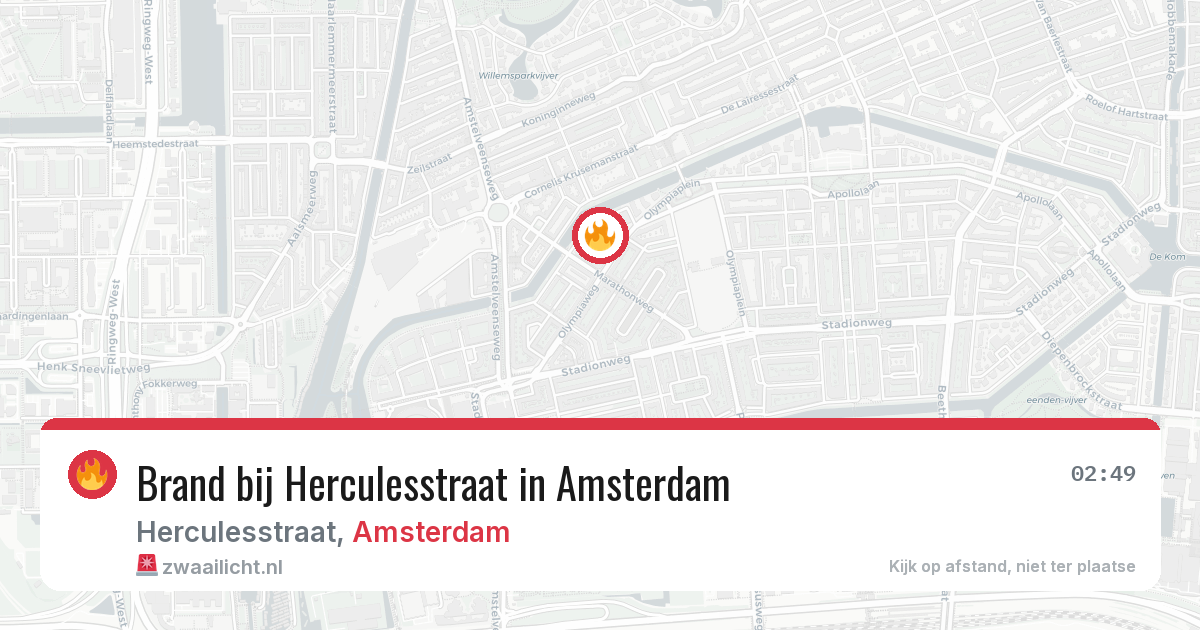 Brand bij Herculesstraat in Amsterdam — 6 mrt 2026