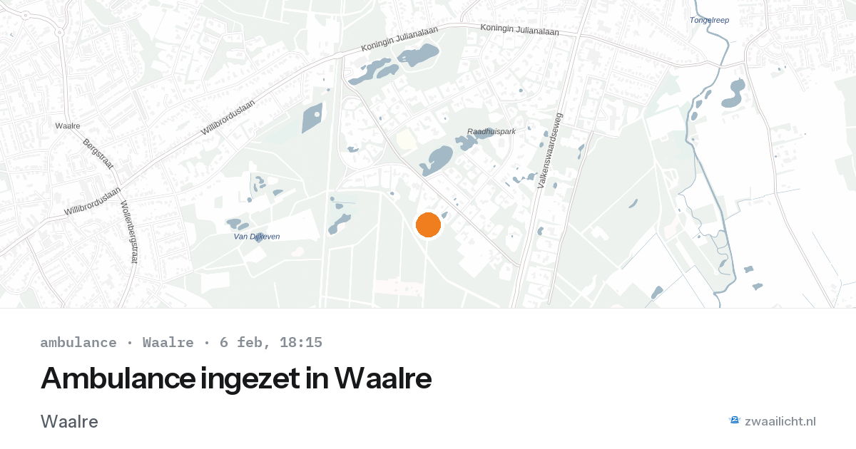 Ambulance ingezet in Waalre — 6 feb 2026
