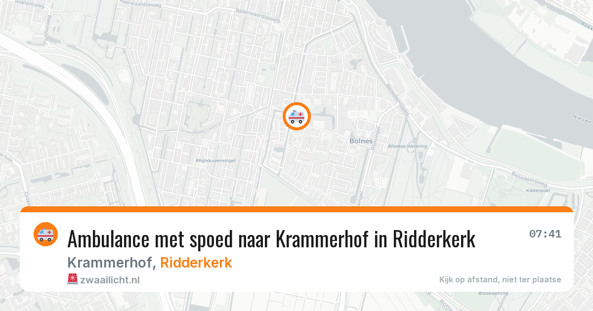 Ambulance met spoed naar Krammerhof in Ridderkerk — 15 mrt 2026