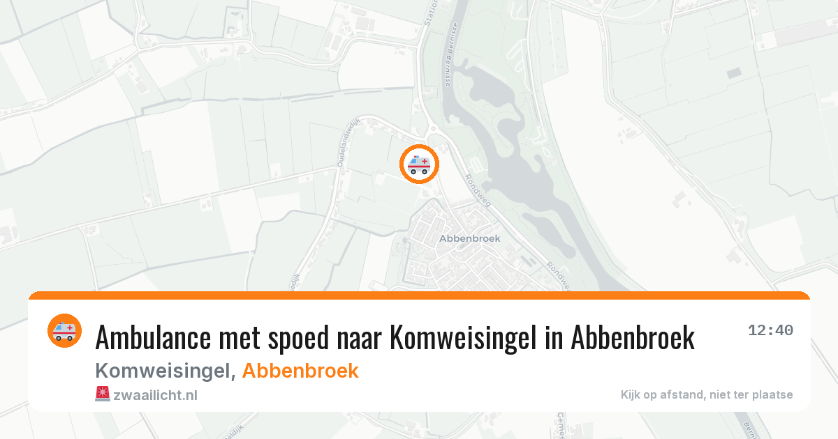 Ambulance met spoed naar Komweisingel in Abbenbroek — 16 mrt 2026