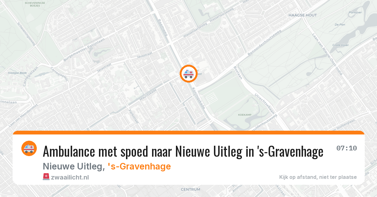 Ambulance met spoed naar Nieuwe Uitleg in 's-Gravenhage — 31 jul 2026