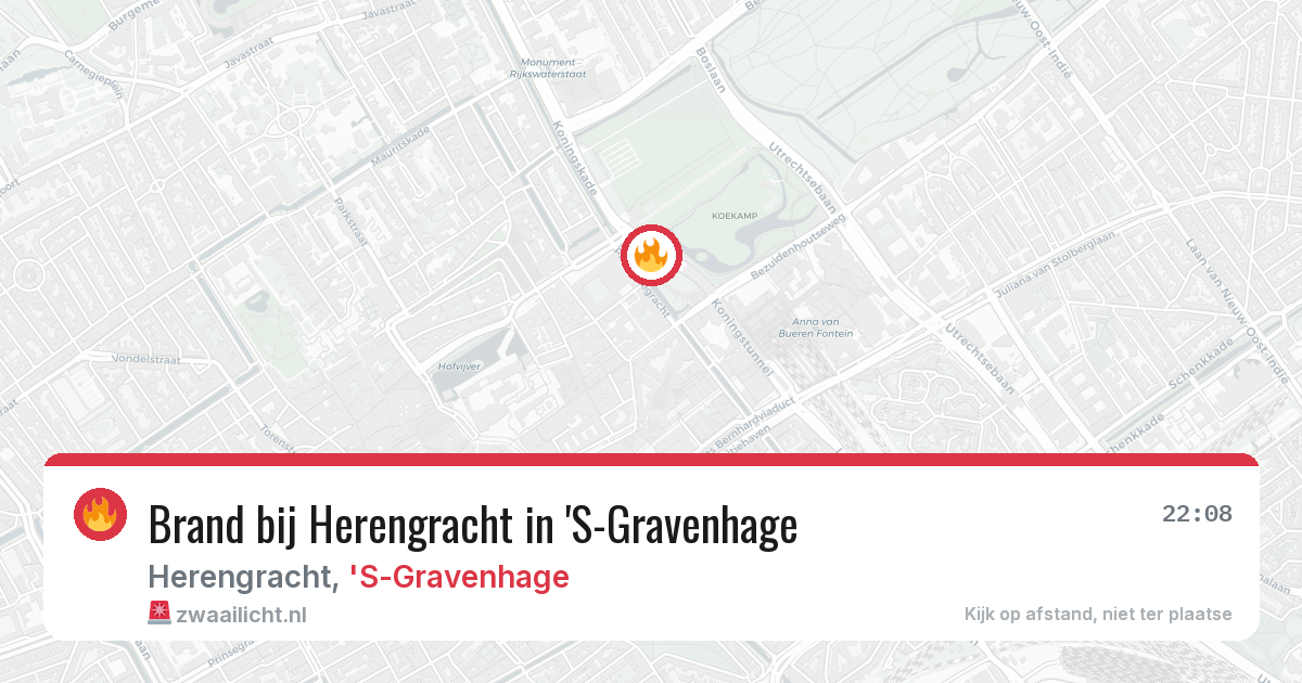 Brand bij Herengracht in 'S-Gravenhage — 28 mei 2026