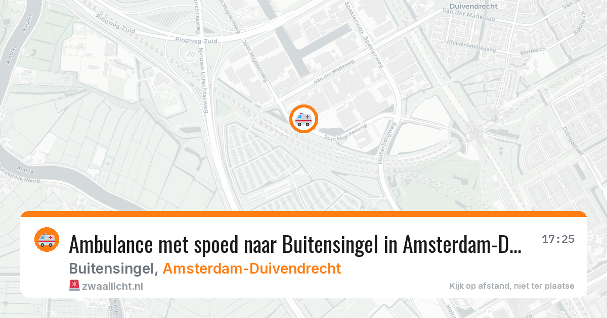 Ambulance met spoed naar Buitensingel in Amsterdam-Duivendrecht — 10 aug 2026
