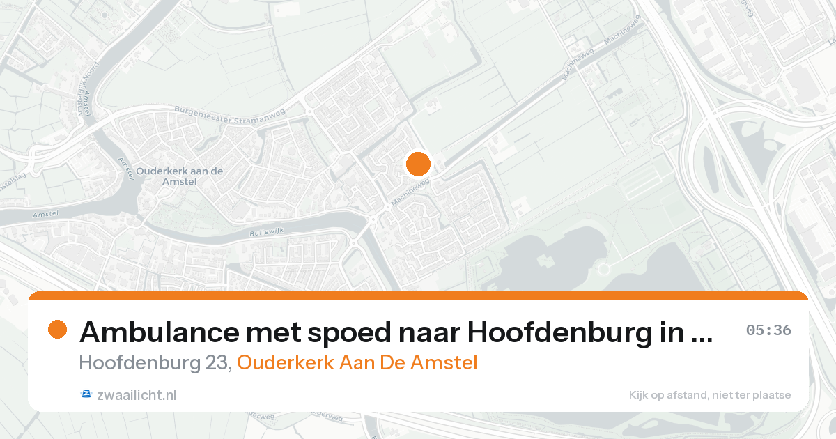 Ambulance met spoed naar Hoofdenburg in Ouderkerk Aan De Amstel — 25 aug 2026