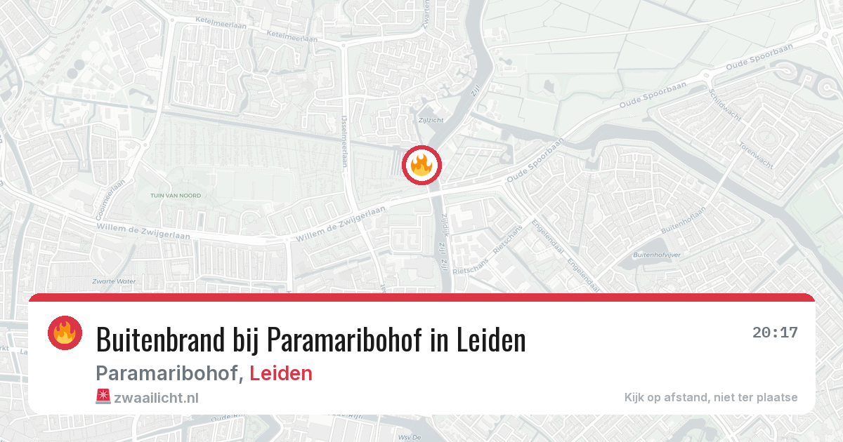 Buitenbrand bij Paramaribohof in Leiden — 17 mrt 2026