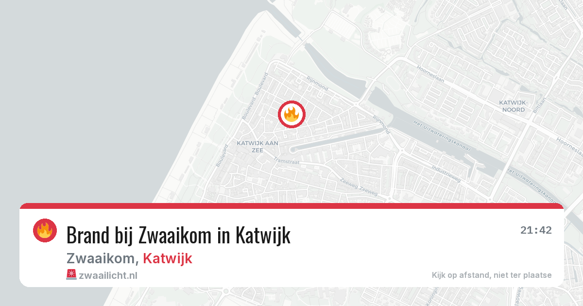 Brand bij Zwaaikom in Katwijk — 4 aug 2026