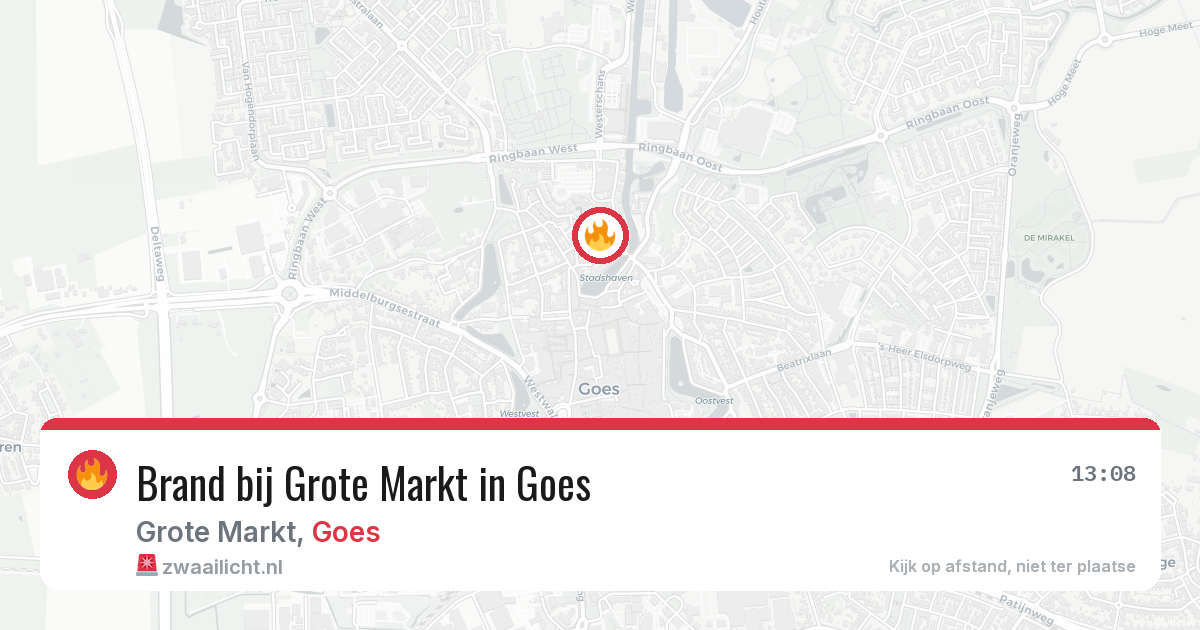 Brand bij Grote Markt in Goes — 30 mrt 2026