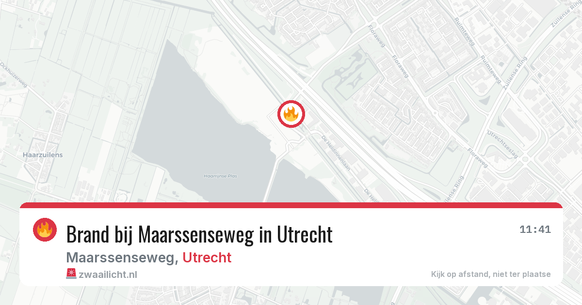 Brand bij Maarssenseweg in Utrecht — 5 aug 2026