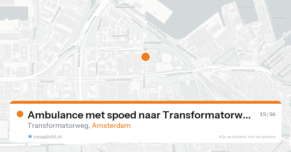 Ambulance met spoed naar Transformatorweg in Amsterdam — 18 aug 2026